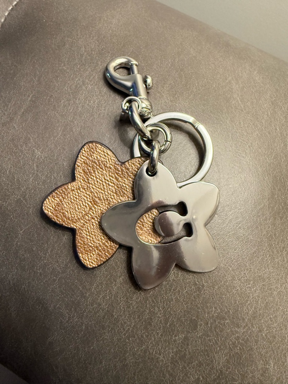Coach Signature Canvas Wildflower Keychain